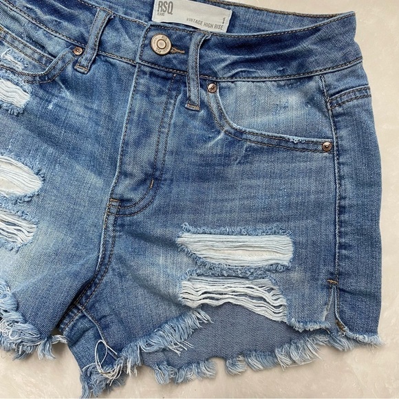RSQ High Rise Jean Shorts Button Fly Size 1 - Picture 4 of 14
